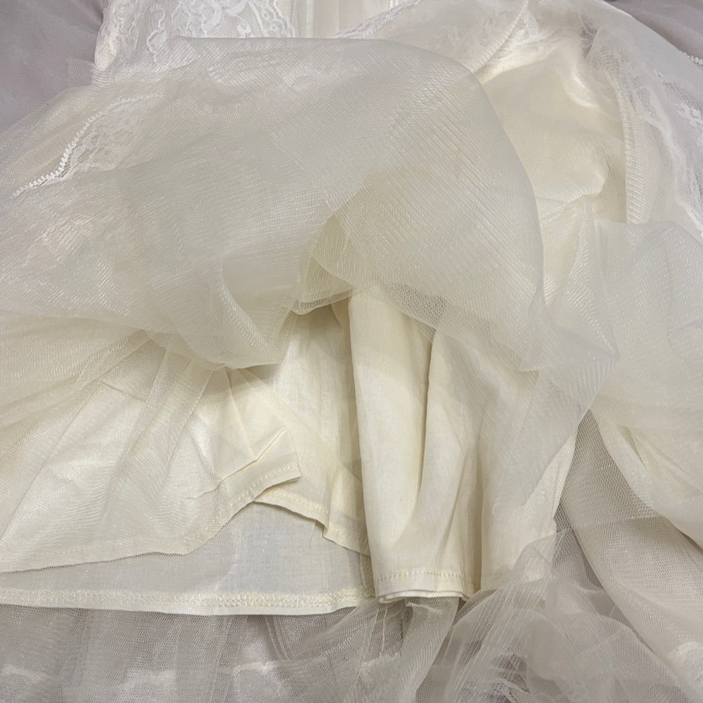 Girls Cream Lace Tulle Easter Dress - Picture 4 of 6